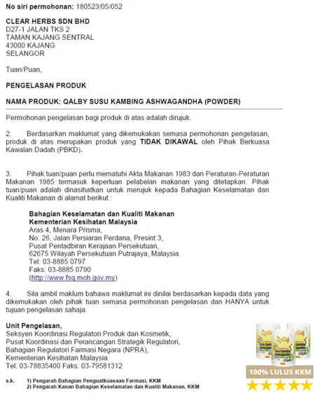 Qalby Susu Kambing KKM